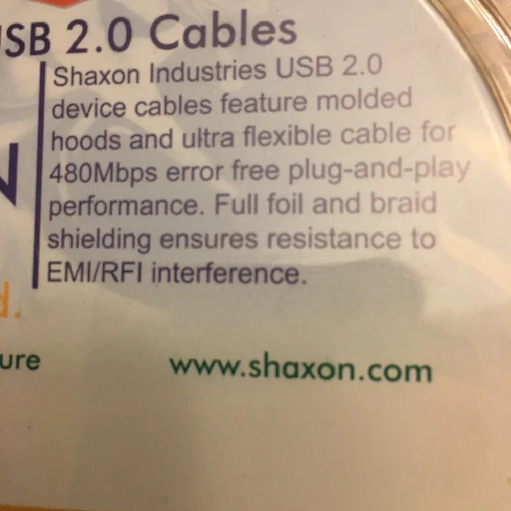 Sharon usb 2.0 male/male cord
